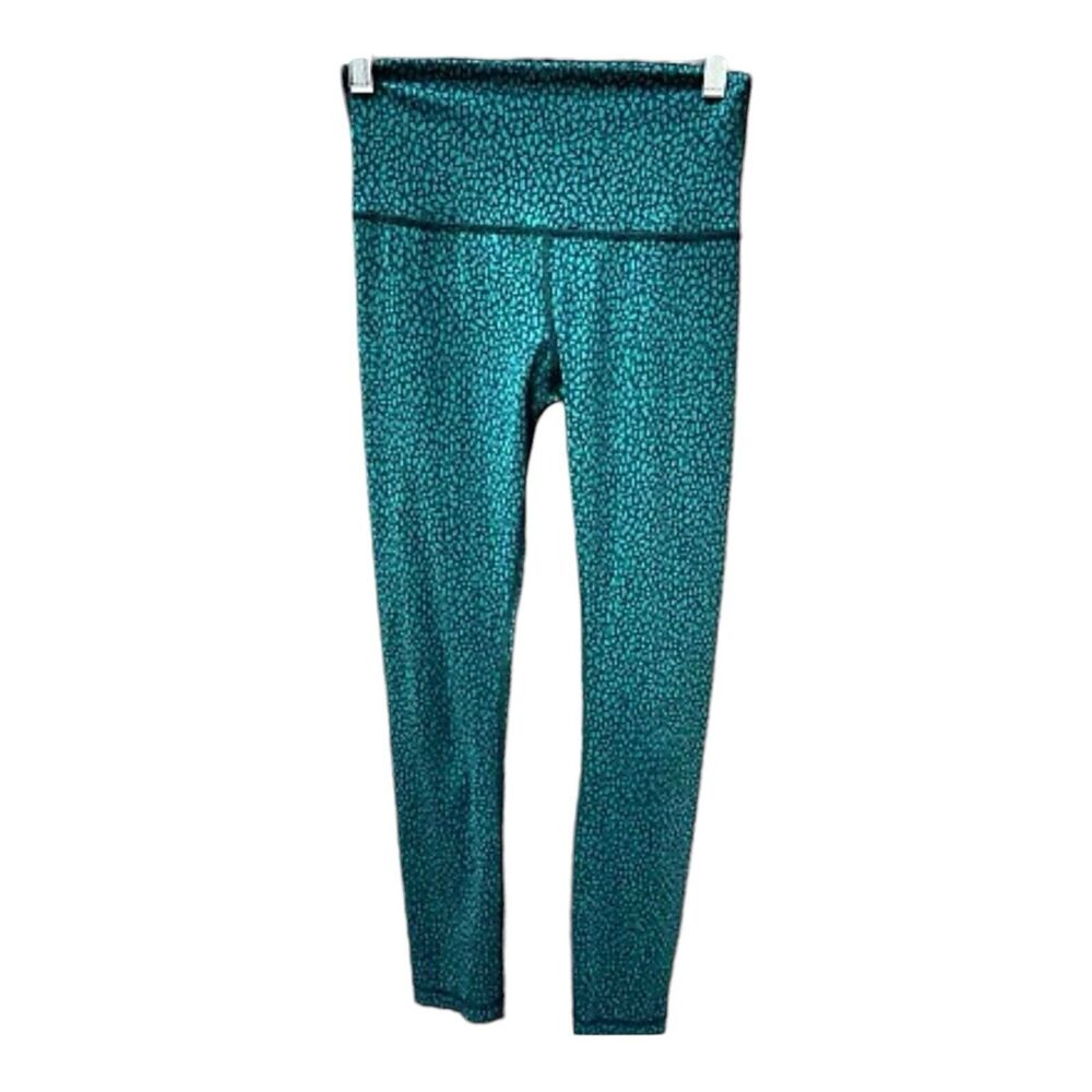 Lululemon Wunder Under Hi-Rise‎ Miss Mosaic Hunter Green Size 4 EUC